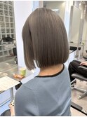 渋谷ブリーチカラータッセルボブ顔周りレイヤー切りっぱなしボブ