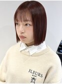 花田/ボブワインレッドボルドー韓国下北沢暗めカラーレッド