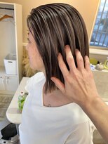 アスラン(ASLAN)&nbsp;【aslan】コントラストハイライト/結べるロブ/グレージュ