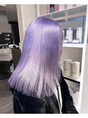 18172髪質改善ダークパープルラベンダーセミロングレイヤー
