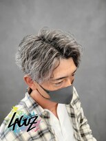 ラグズ 茅ヶ崎(LAGUZ)&nbsp;【メンズ】波パーマ×ホワイトハイライト 茅ヶ崎