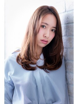 ヘアーアートシフォン 池袋西口店(Hair art chiffon) モーブカラーのワイドバングで大人かわいいくびれミディ