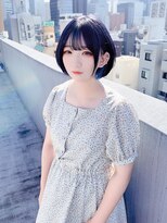 ミッシェル アフロート(michelle afloat)&nbsp;◇バングカラーのブルーボブ◇目黒.新宿