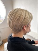 wカラーショート（髪質改善ope）　ホワイトブロンド