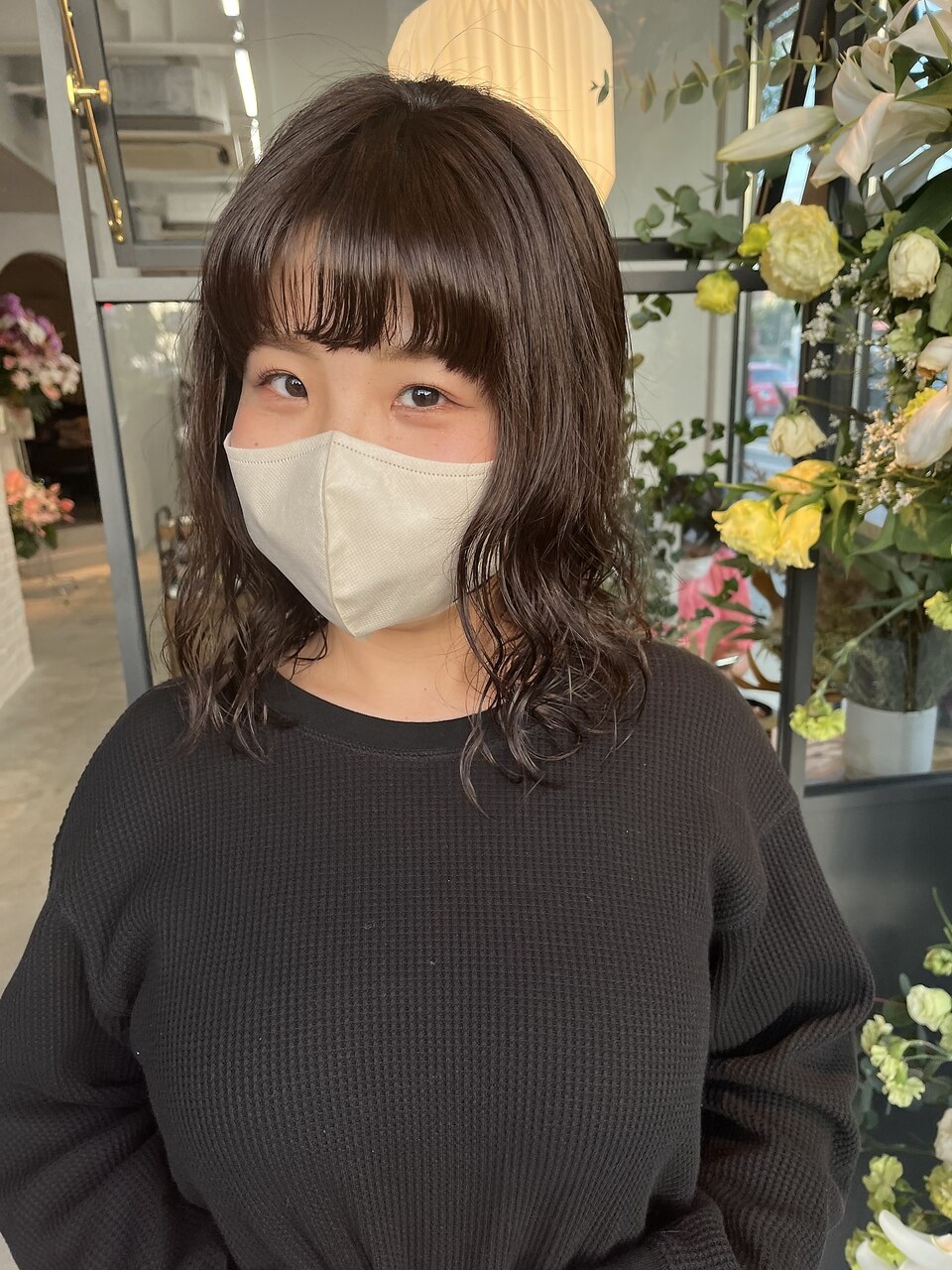 デジタルパーマ 顔周りレイヤーミディアム×ゆるふわ低温デジタルパーマ：L173224276