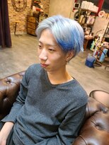 ヘアートランプ(hair trump)&nbsp;センターパート◆バイカラーヘアー◆銀青
