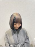 ボブ×コントラストカラー