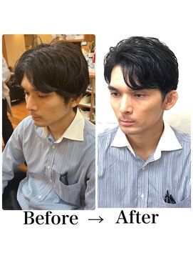 ヨシザワインク ハコザキ 水天宮前 日本橋人形町(YOSHIZAWA Inc.HAKOZAKI) ビフォーアフター/刈り上げ/リバースショート/ツーブロック/眉毛