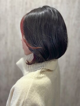 テトテ 門戸厄神店(tetote) 【tetote村山のサロンスタイル】顔回りインナー カシスレッド