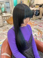 メロン 高円寺(melon)&nbsp;顔まわりデザインカット、インナーカラー