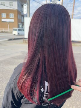 アウラヘアーサロン(aura hair salon) カシスレッドピンク