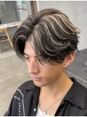 渋谷メンズハイライトカラーメッシュカラーフェザーショート