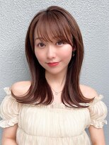 アフロート エル 大阪(AFLOAT L)&nbsp;20代大人かわいい外ハネセミロング × ミルクティーベージュ