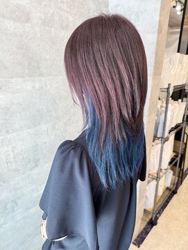 ブレイブ ヘアデザイン(BRaeVE hair design) ピンク&ブルーインナーカラー