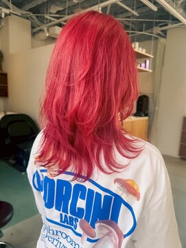 エルム 原宿 表参道(yelm) ミディアムレイヤー×レッドカラー/髪質改善/ケアブリーチ/韓国