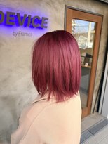 デバイス バイ フレイムス 越谷(DEVICE by Frames)&nbsp;【越谷】カシスピンクカラー／ブリーチあり　ダブルカラー
