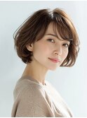 横顔美人の丸みショート40代