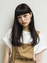 アノ 渋谷(ano) 黒髪ぱっつん前髪 ロングスタイル