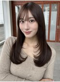 ハッシュカット内巻きレイヤーミディアムレイヤー