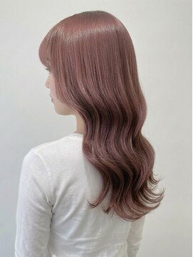 コア(CoRe.gn) 髪質改善カラーくびれ巻き髪ロングヘア透明感ピンク夏カラー