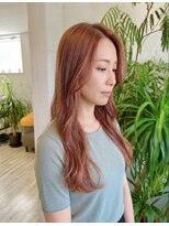 フゥカ 売市店(fuka)&nbsp;ブリーチ無しで透明感オレンジベージュカラー　八戸