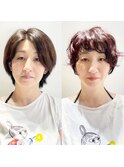劇的ビフォーアフター40代ショートボブ★