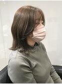 ボブくびれヘア☆韓国風後れ毛カット☆ミントメルティカラー