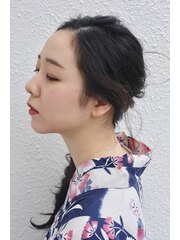  編みおろしヘアセット