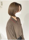 ボブ　顔周りカット ブラウンカラー 担当渡辺聖