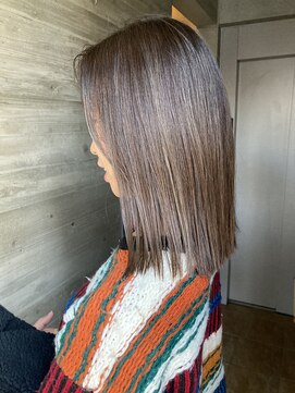 ソルトウォーター(SALT WATER) 切りっぱなし/アッシュベージュ/韓国ヘアー/ハイライト/恵比寿/