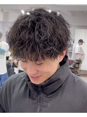波巻きパーマメンズツイストスパイラルパーマツーブロック