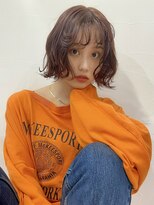 アクアオモテサンドウ(ACQUA omotesando) △癖毛風ボブパーマミディアムパーマ韓国風オレンジブラウン