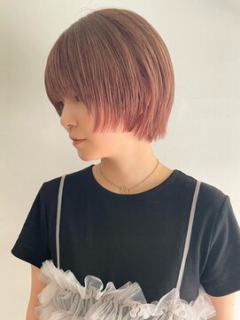 サンク 原宿 表参道(cinq) ハイトーンレイヤーボブミディアムレイヤーショートウルフボブ