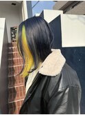 ネイビーブルー×インナーカラー