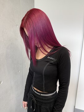 レオクマ(REOKUMA) レッドカラー/韓国風ストレート/艶髪ロング