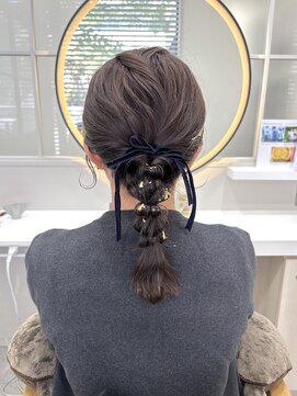 ルーム 郡山店(ROOM) 結婚式お呼ばれヘア♪ローポニー×編み下ろしスタイル◎