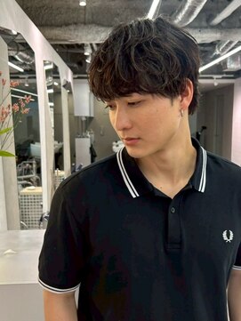 ポーチバイハニー オモテサンドウ(PORCH by HONEY omotesando) ブルーブラックマッシュ　シャドウパーマ　スペインカール1