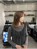顔周りカット×透明感ベージュカラー