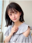 グレージュショートボブ30代40代50代ひし形シルエット