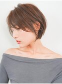 ショートボブ/美シルエット/エアリー束感/ブラウンベージュ