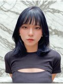 ブルーブラック　ブルーグレージュ　暗めカラー