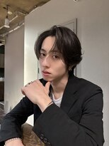 メンズココ メンズパーマ 韓国ヘア 日本橋店(MENS COCO)&nbsp;ミディアムウルフセンターパート