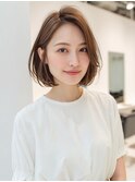 大人可愛い王道ボブ/ナチュラルベージュ