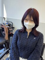 ゴウトゥデイシェアサロン 町田店(GO TODAY SHAiRE SALON)&nbsp;レイヤーボブ×カシスレッド