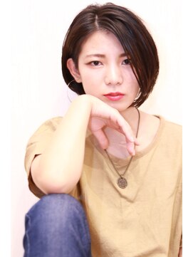 ヘアーサロン エクラ(HAIR SALON eclat) 耳掛け☆ダークトーン小顔前下がりショートボブ