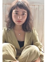 メーヴェ(Mowen) mowen×外ハネミディアム×ラフウェーブ×モカベージュ