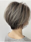20代30代40代大人可愛い小顔ハンサムショートアッシュベージュ