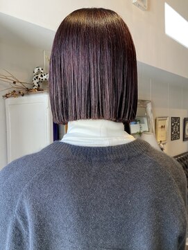 ヘアーデザイン シュシュ(hair design Chou Chou by Yone) ☆chouchou☆ラインボブ×レッドブラウン