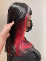 ネオヘアー 曳舟店(NEO Hair)&nbsp;インナーカラーレッド/ダブルカラー裾カラーレッドカラー曳舟