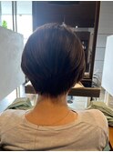 髪質改善縮毛矯正×ブラウンコンパクトショートカット